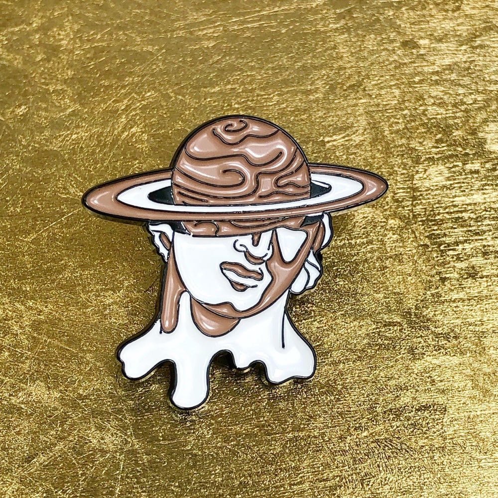 2 For $15! Greek Statue Planet Brain Enamel Pin